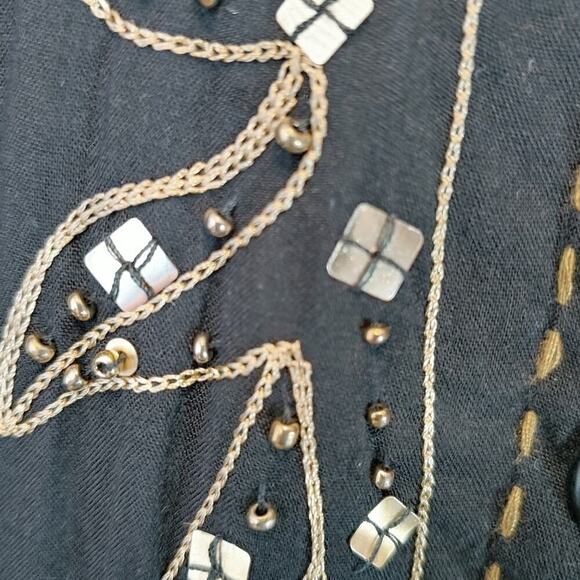 Studio X Women's Black Sheer Floral Embroidered Blouse Sz M - Picture 10 of 11